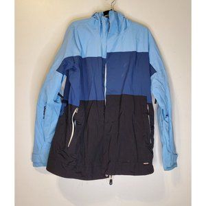 Burton Size L Blue Striped Snowboarding Ski Waterproof Winter Active Hooded